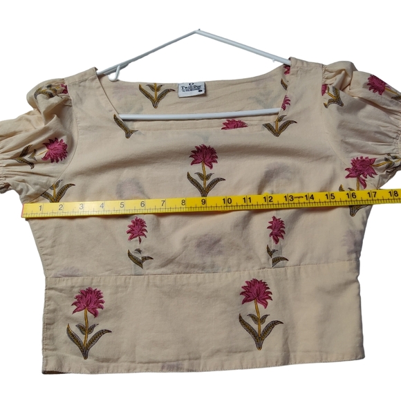 Twill Dor by GULAB CHAND Floral Print Crop Size Small Made In India - Picture 7 of 10